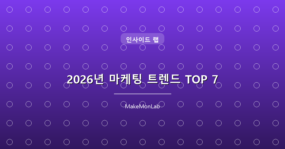 2026년 마케팅 트렌드 TOP 7