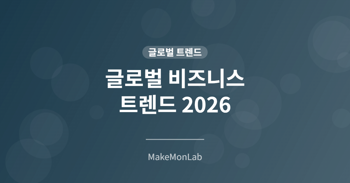 2026년 글로벌 비즈니스 트렌드 5가지 — 한국 창업자가 주목해야 할 기회