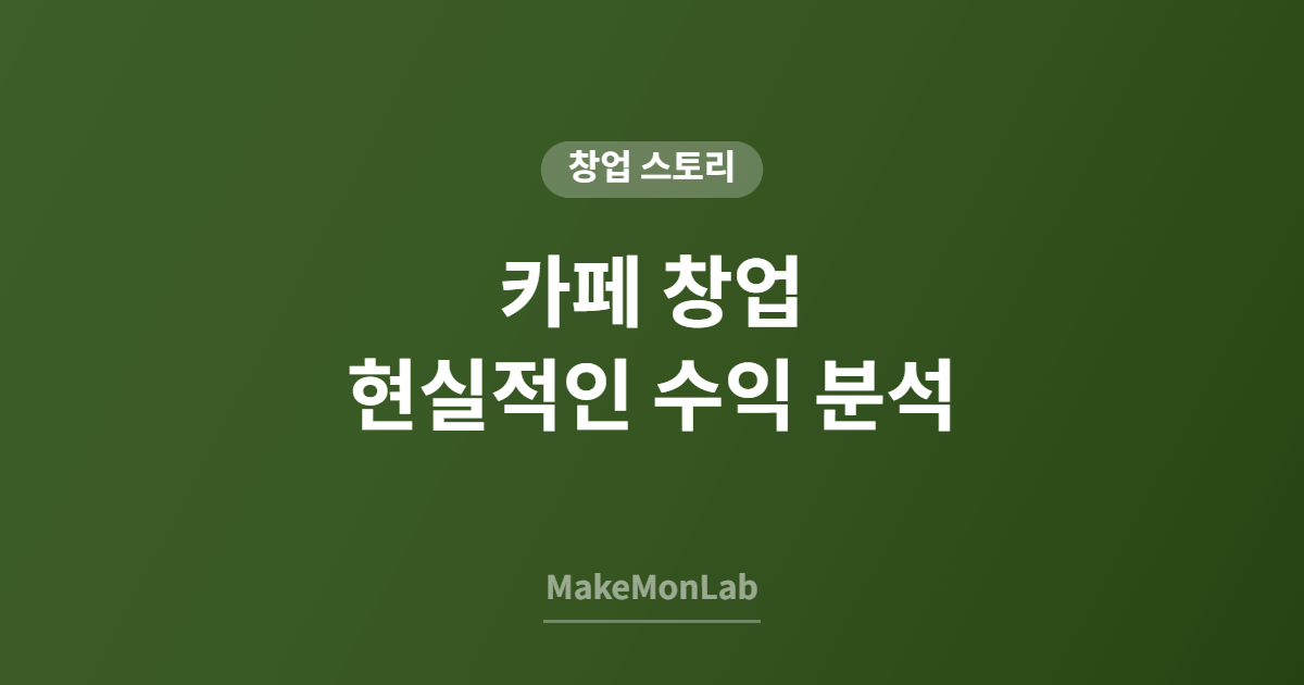 카페 창업, 현실적인 수익은 얼마일까? — 실제 사례 분석