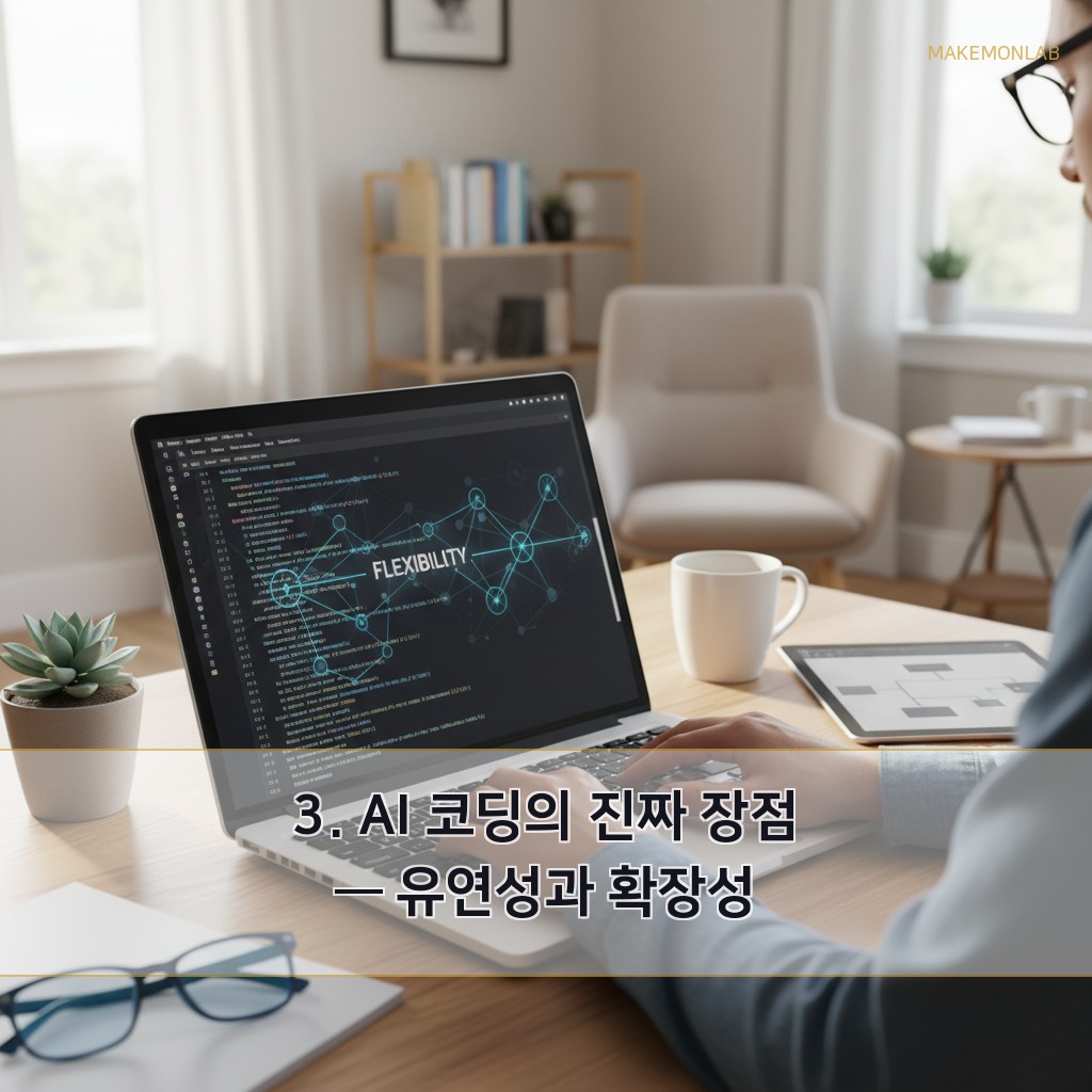 노코드 vs AI 코딩 - 3. AI 코딩의 진짜 장점 — 유연성과 확장성