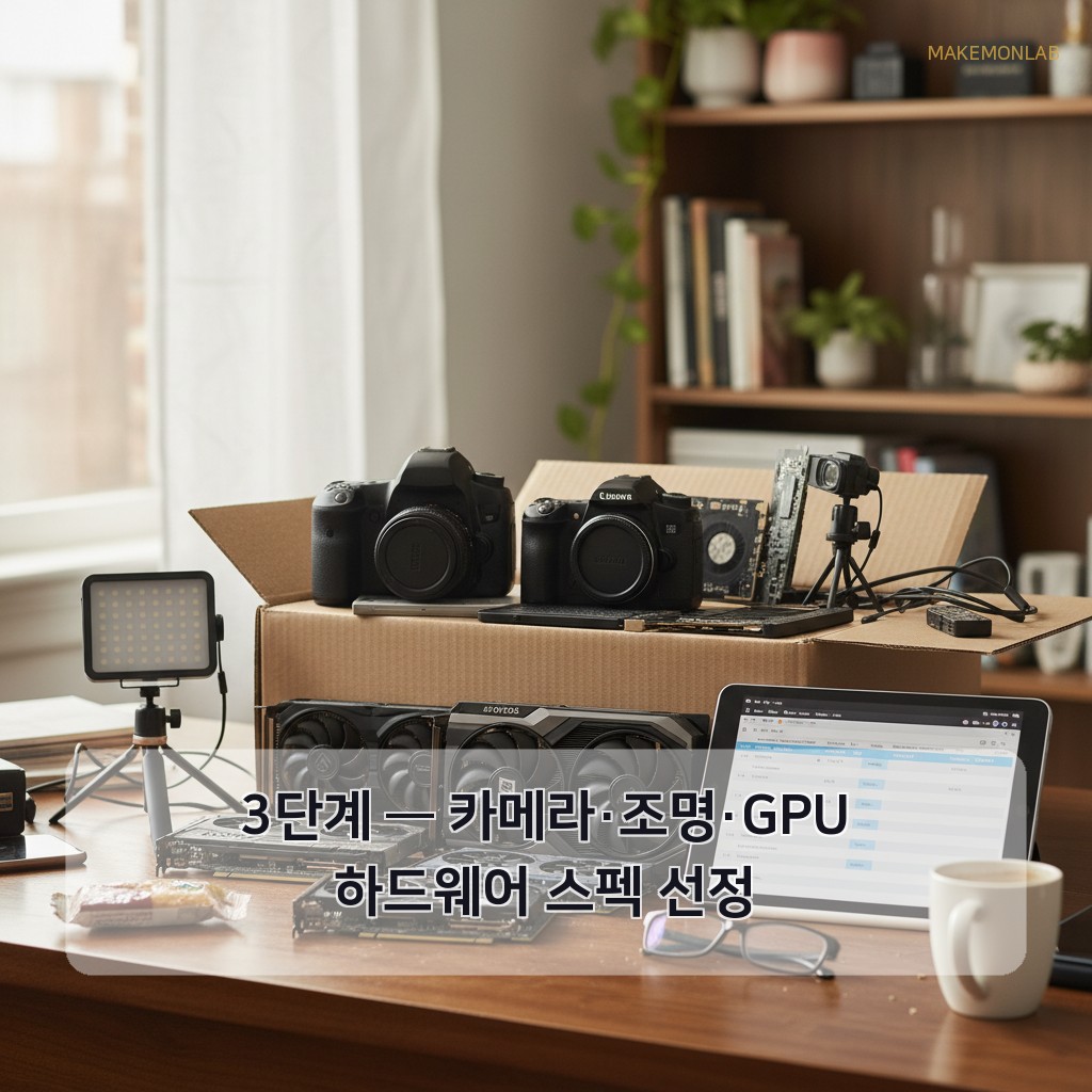 제조업체를 위한 AI 품질 관리 - 3단계 — 카메라·조명·GPU 하드웨어 스펙 선정