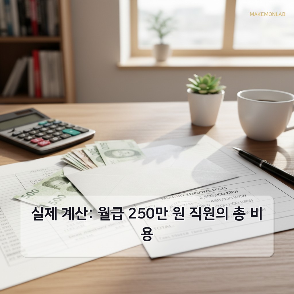 4대보험과 인건비의 진실 - 실제 계산: 월급 250만 원 직원의 총 비용
