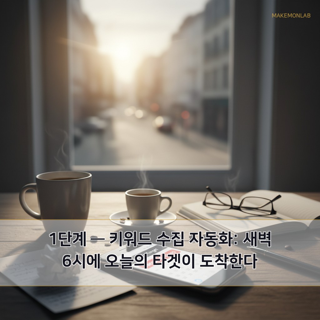 1인 사업자 AI 블로그 운영 자동화 - 1단계 — 키워드 수집 자동화: 새벽 6시에 오늘의 타겟이 도착한다