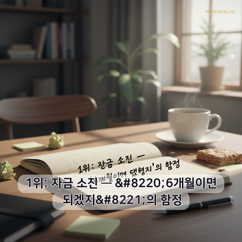 40대 경력단절 여성의 온라인 쇼핑몰 창업 성공기 - 1위: 자금 소진 — “6개월이면 되겠지”의 함정