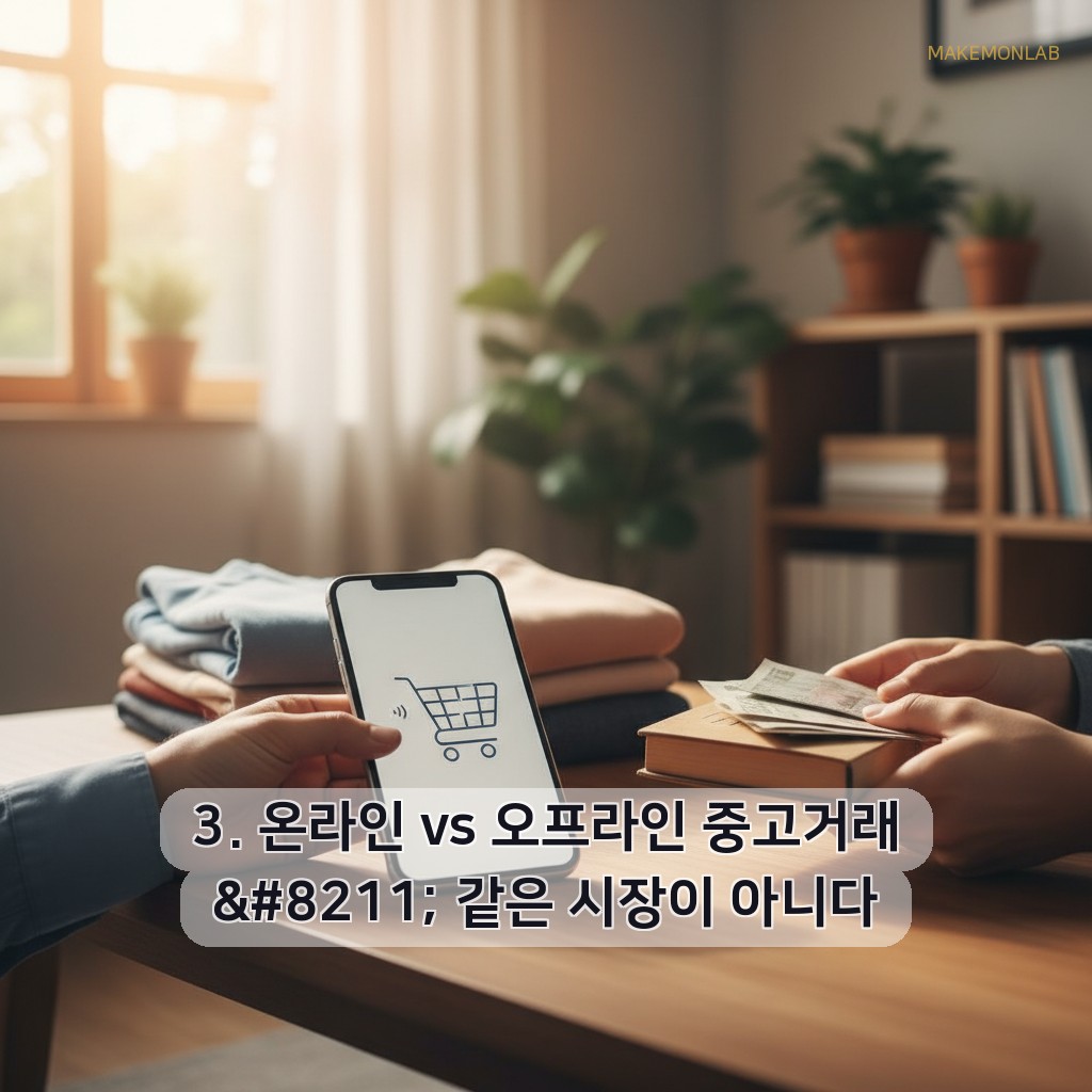 중고 매장 창업 현실 가이드 - 3. 온라인 vs 오프라인 중고거래 – 같은 시장이 아니다