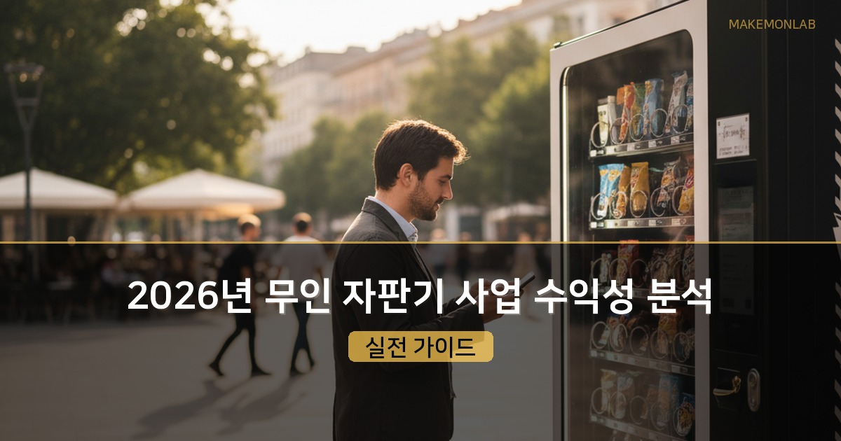 2026년 무인 자판기 사업 수익성 분석 — 설치부터 월 순수익까지 현실 공개