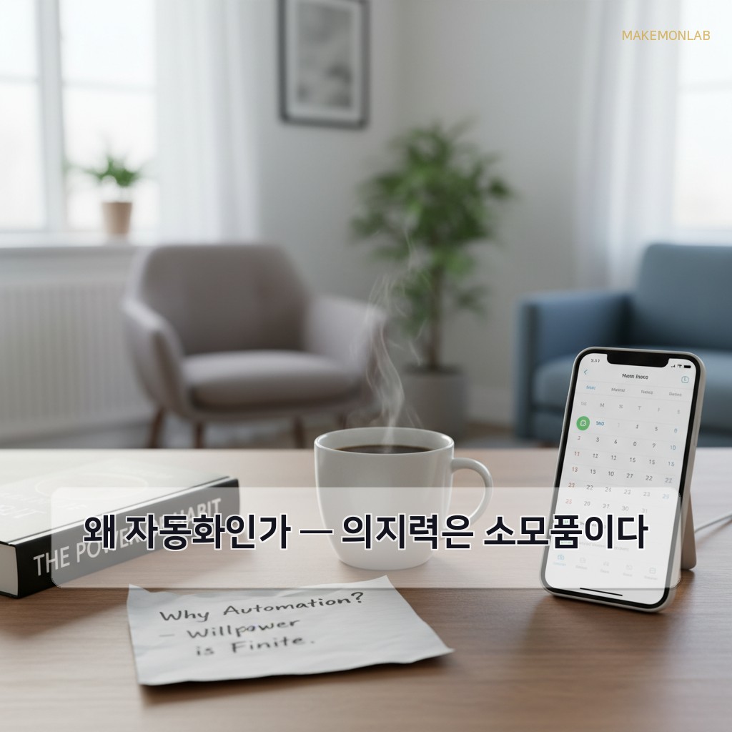 사이드 프로젝트가 본업이 되는 순간 - 왜 자동화인가 — 의지력은 소모품이다