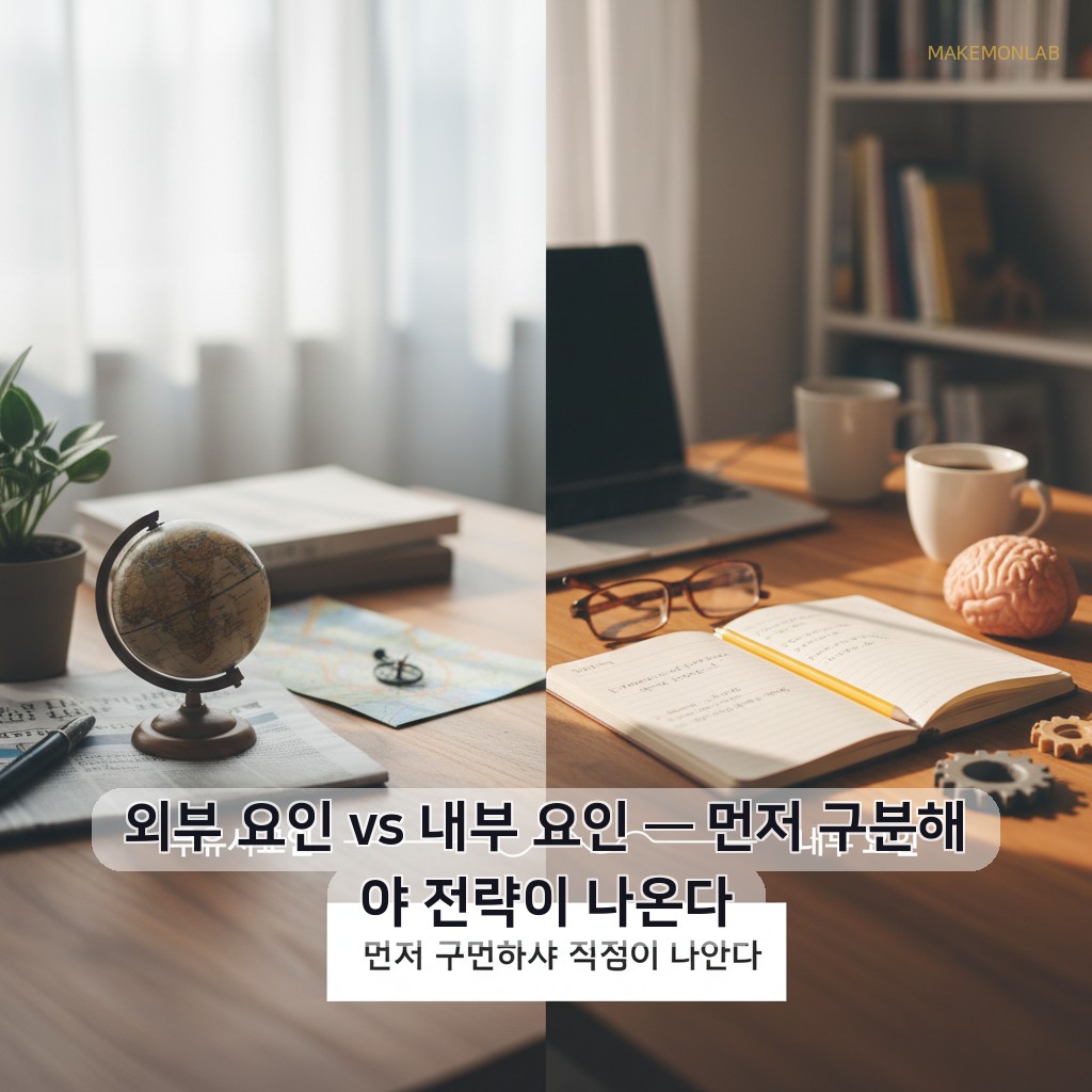 매장 매출이 떨어질 때 체크해야 할 10가지 - 외부 요인 vs 내부 요인 — 먼저 구분해야 전략이 나온다
