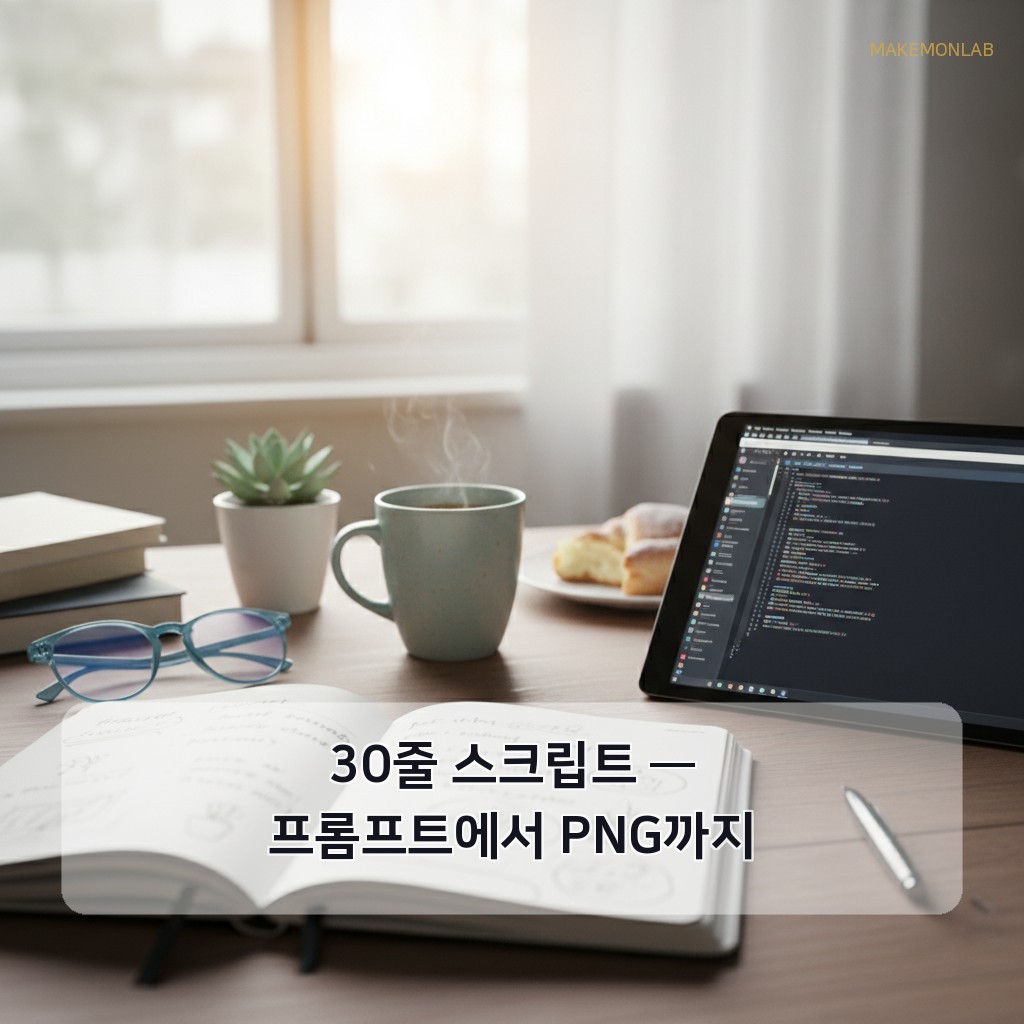 Gemini 2.5 Flash Image로 블로그 썸네일 자동화 - 30줄 스크립트 — 프롬프트에서 PNG까지