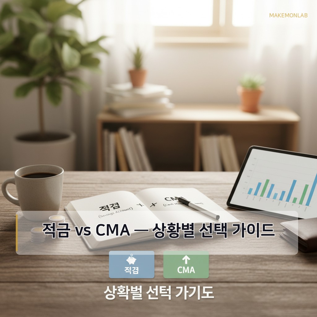 돈 모으는 자동화 시스템 만들기 - 적금 vs CMA — 상황별 선택 가이드