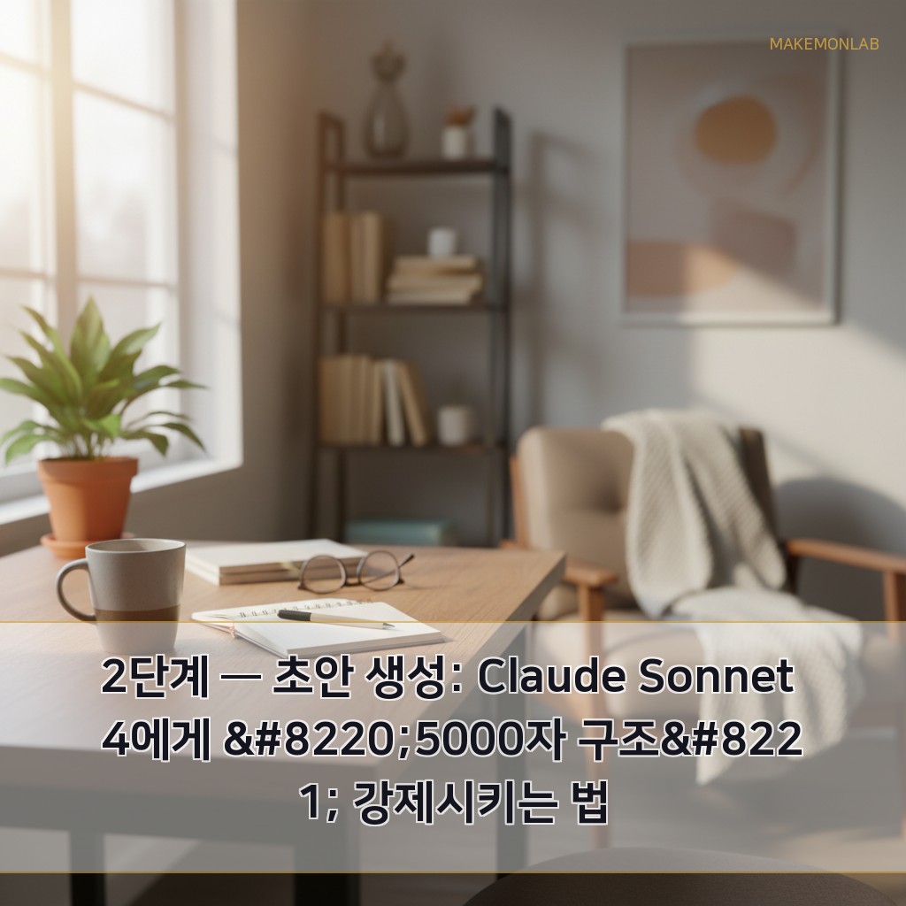 1인 사업자 AI 블로그 운영 자동화 - 2단계 — 초안 생성: Claude Sonnet 4에게 “5000자 구조” 강제시키는 법