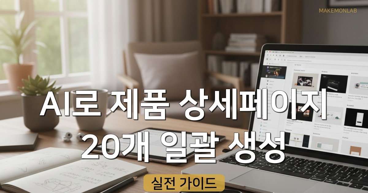 AI로 제품 상세페이지 20개 일괄 생성 — WordPress + Gemini 파이프라인