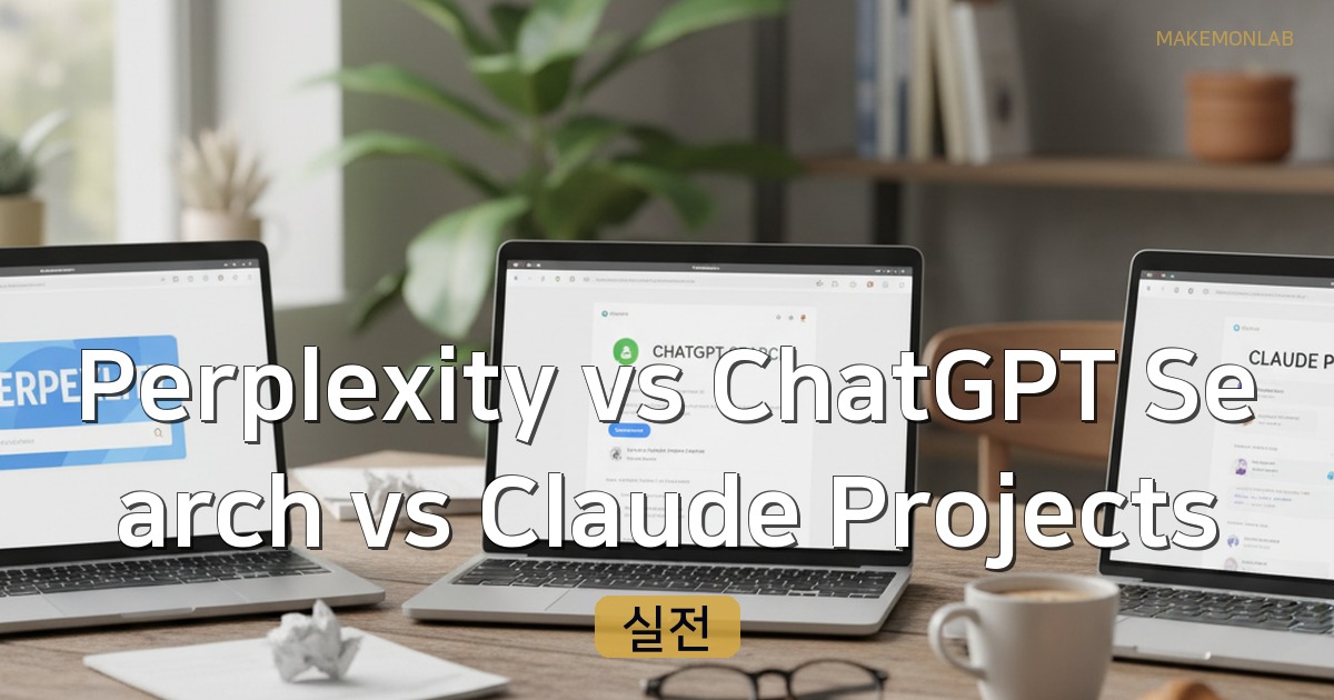 Perplexity vs ChatGPT Search vs Claude Projects — 리서치 업무 실전 비교