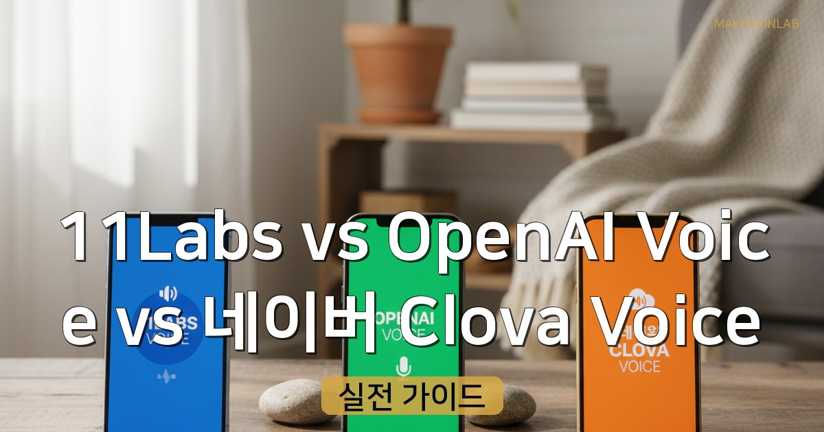 11Labs vs OpenAI Voice vs 네이버 Clova Voice — 콘텐츠용 AI 음성 합성 비교