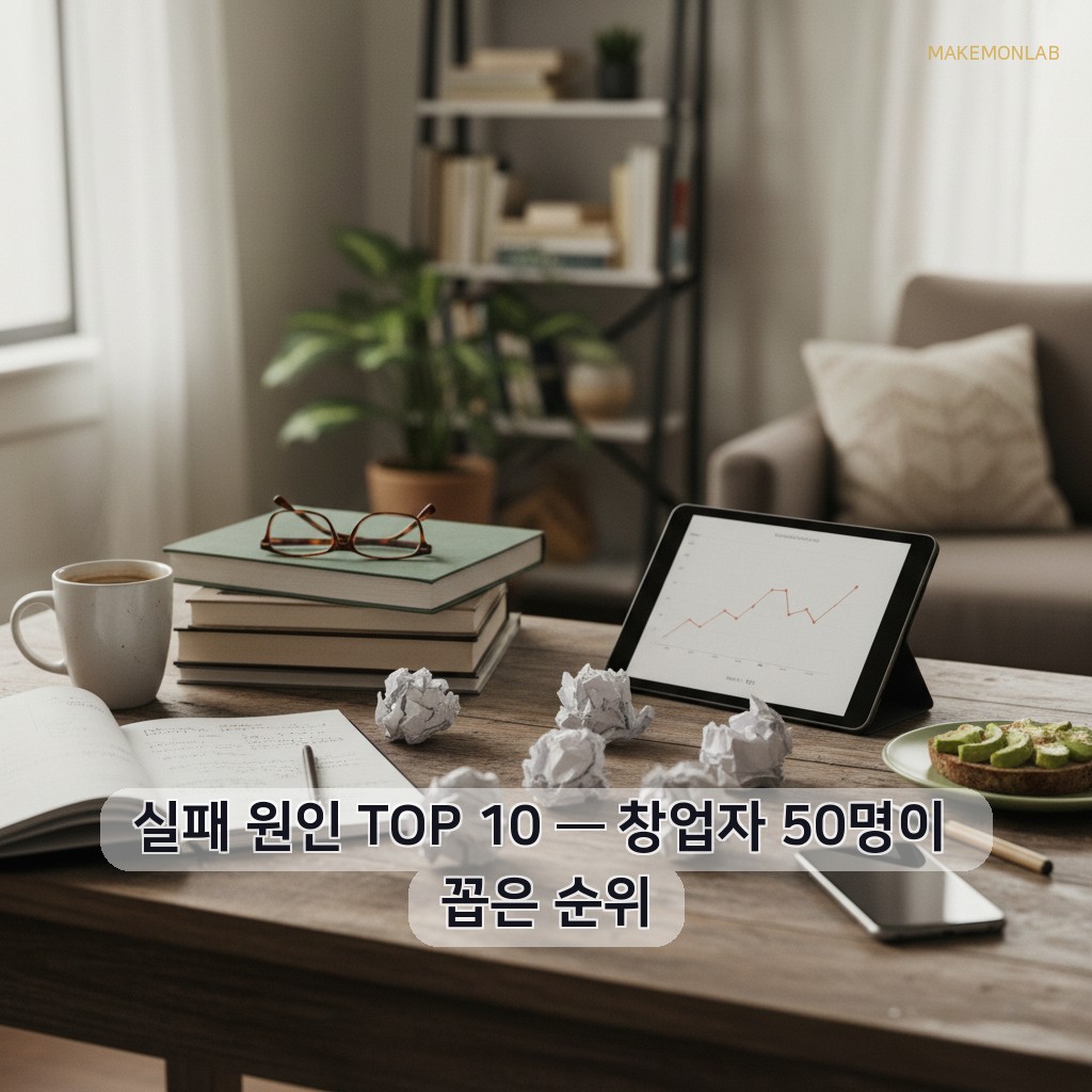 40대 경력단절 여성의 온라인 쇼핑몰 창업 성공기 - 실패 원인 TOP 10 — 창업자 50명이 꼽은 순위