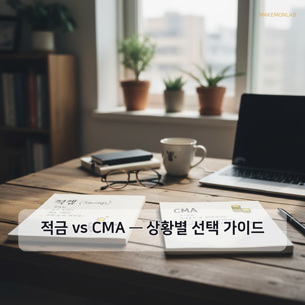 무점포 창업 아이디어 15선 - 적금 vs CMA — 상황별 선택 가이드