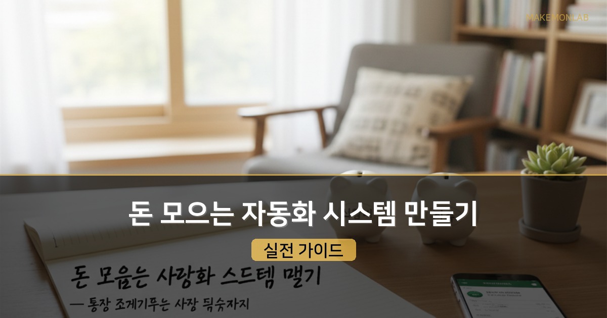돈 모으는 자동화 시스템 만들기 — 통장 쪼개기부터 자동 투자까지
