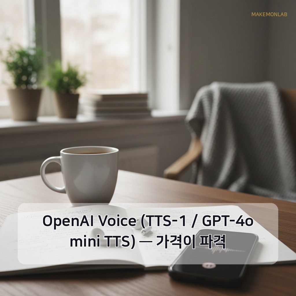 11Labs vs OpenAI Voice vs 네이버 Clova Voice - OpenAI Voice (TTS-1 / GPT-4o mini TTS) — 가격이 파격