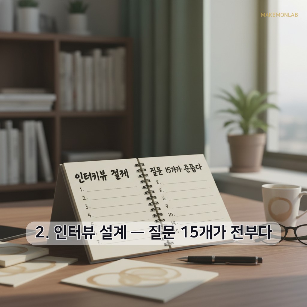 AI 고객 인터뷰 자동화 - 2. 인터뷰 설계 — 질문 15개가 전부다