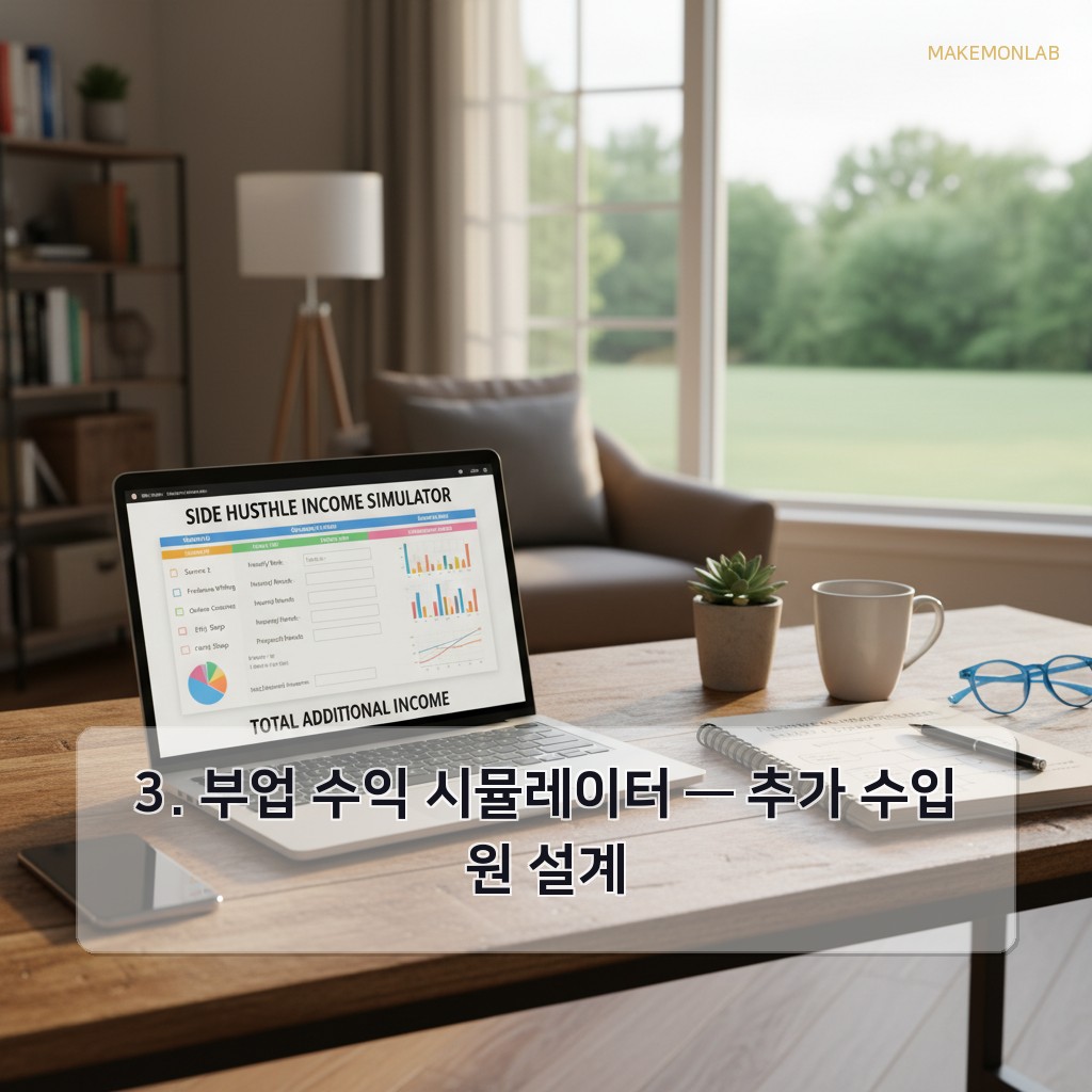 2026년 소상공인 필수 비즈니스 도구 TOP 10 - 3. 부업 수익 시뮬레이터 — 추가 수입원 설계