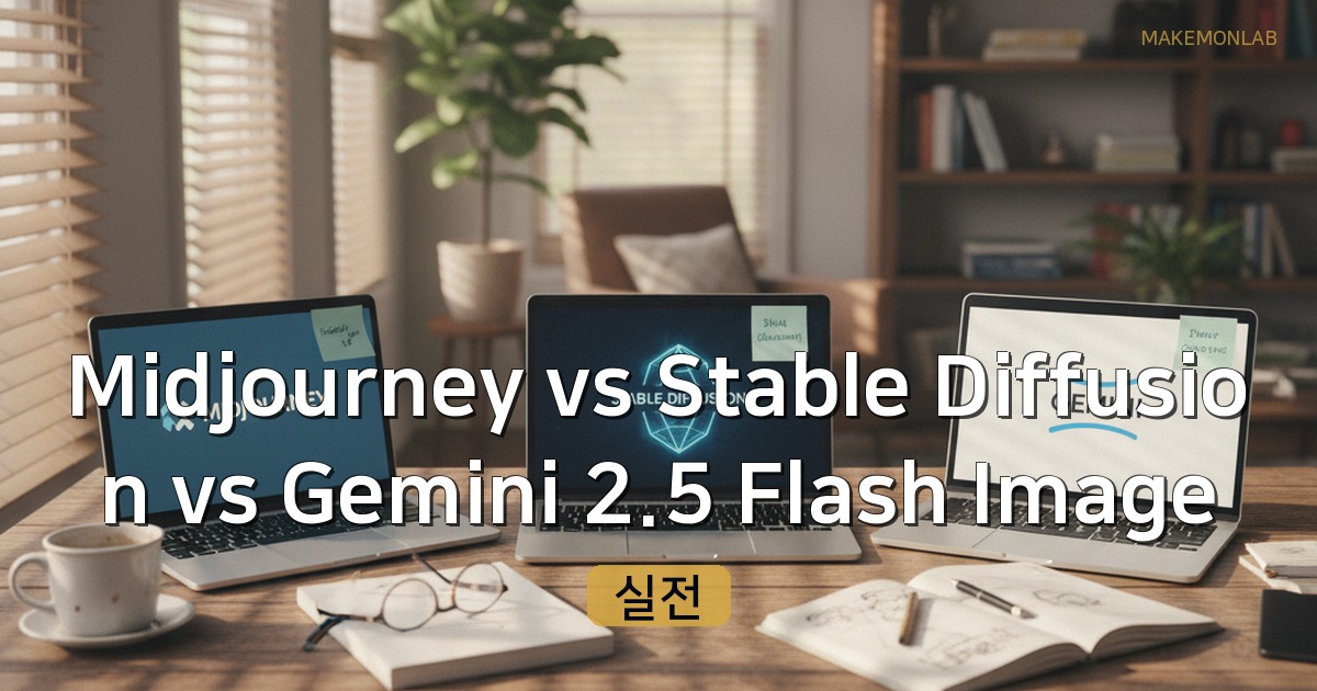 Midjourney vs Stable Diffusion vs Gemini 2.5 Flash Image — 실전 품질 비교