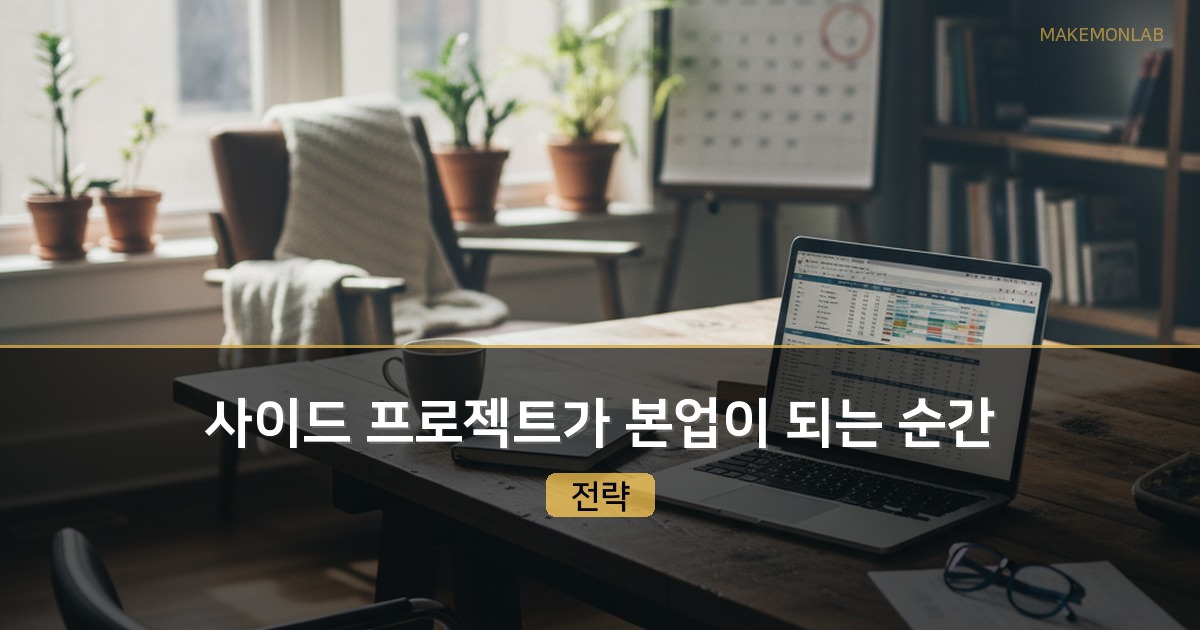 사이드 프로젝트가 본업이 되는 순간 — 부업에서 풀타임 전환 타이밍과 전략