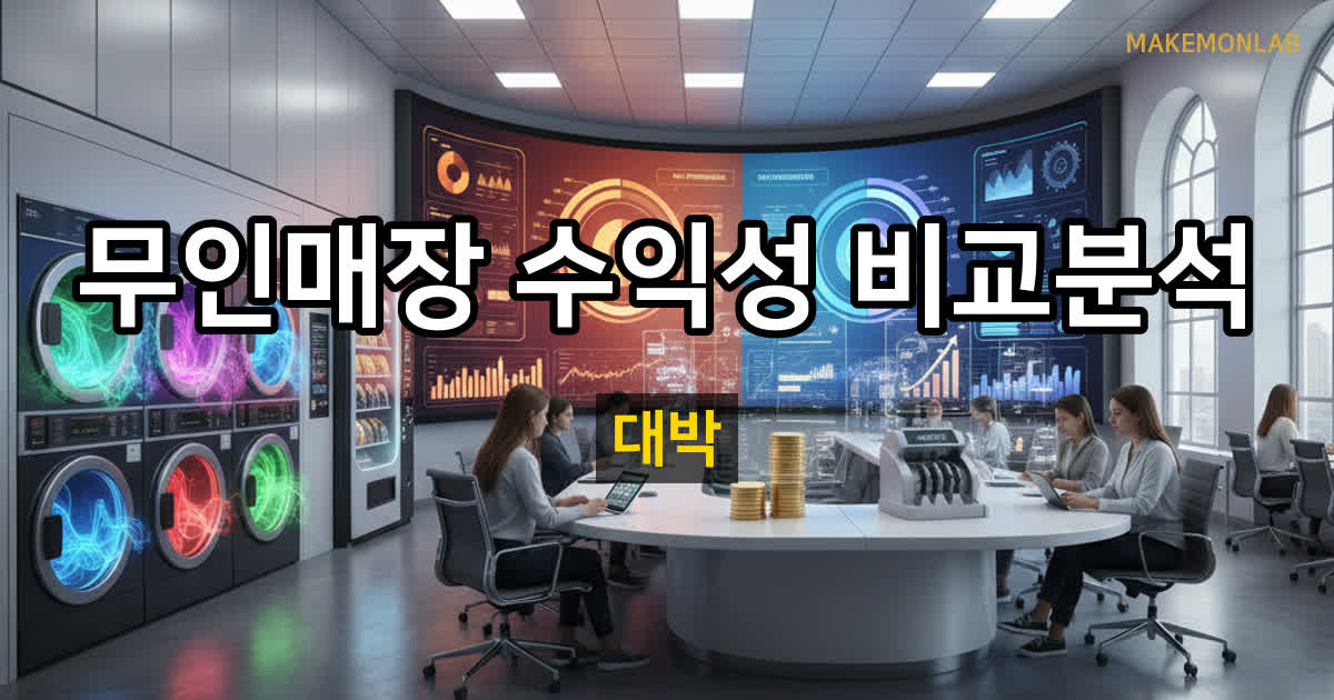 무인매장 창업 수익성 분석 — 코인세탁, 아이스크림, 스터디카페 비교
