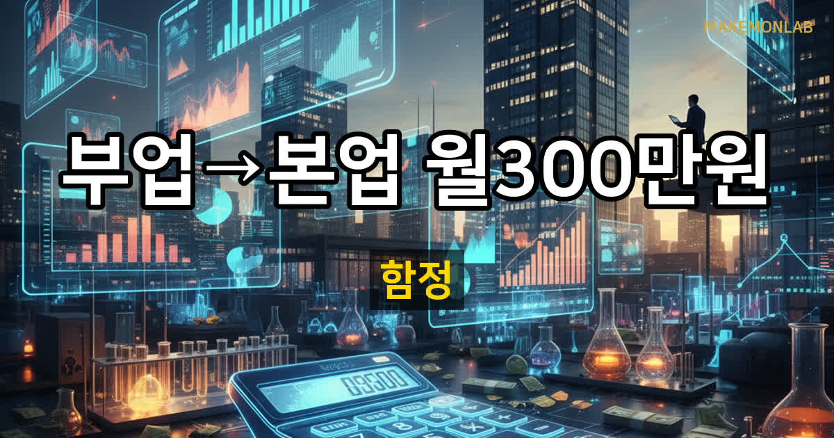 부업에서 본업으로 — 월 300만원 넘기면 진지하게 고민해야 할 것들