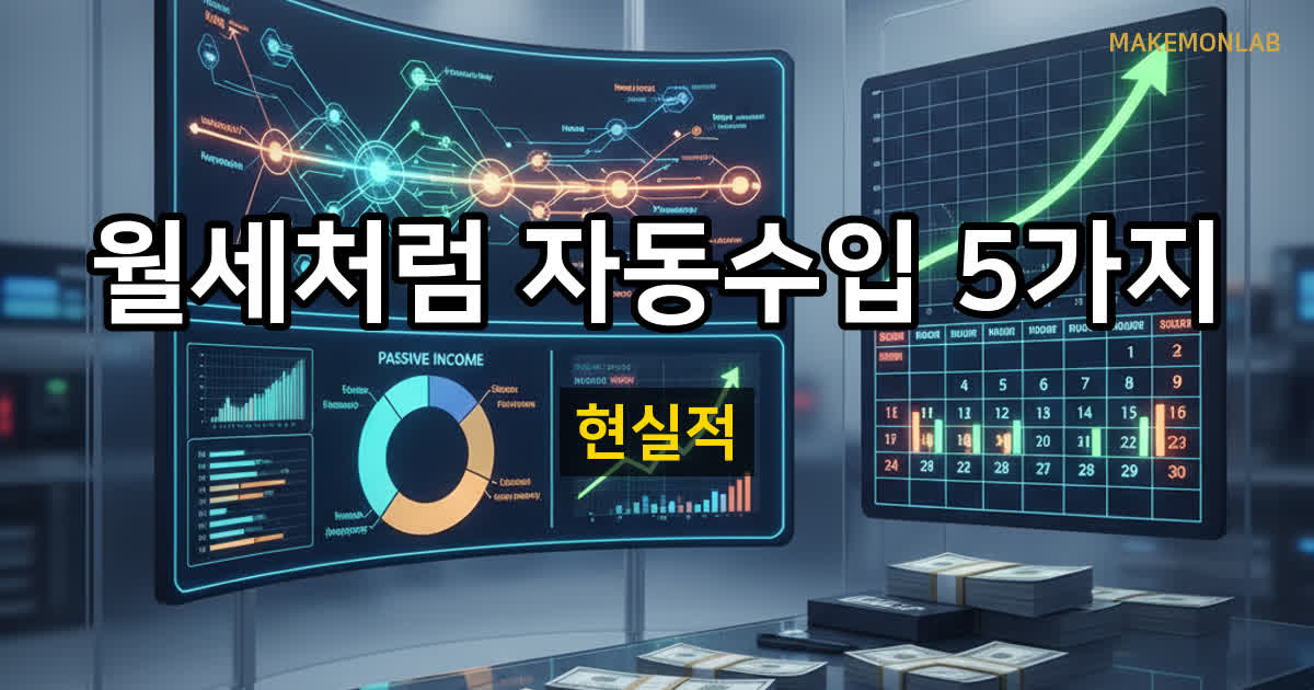 월세처럼 매달 들어오는 자동 수입, 현실적으로 가능한 5가지
